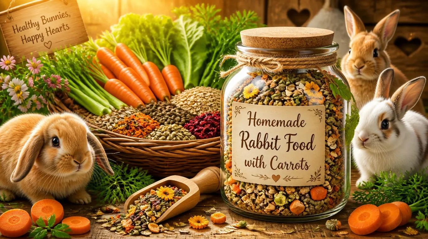 Fresh carrots and greens for rabbit